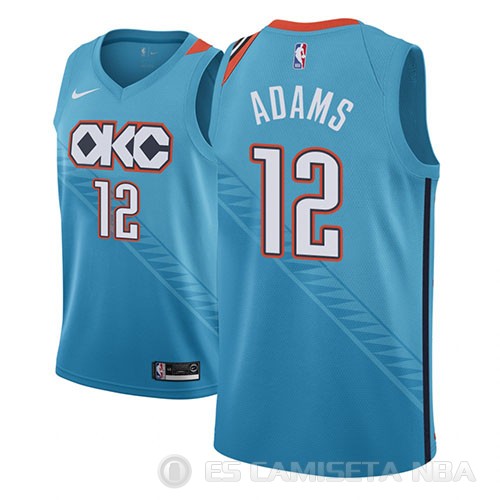 Camiseta Steven Adams #12 Oklahoma City Thunder Ciudad 2018-19 Azul - Haga un click en la imagen para cerrar